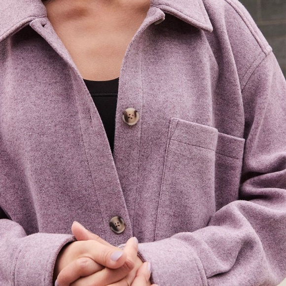 Reitmans Sweaters - Reitmans Solid Oversize Shacket in Heather Lavender SIZE XXL